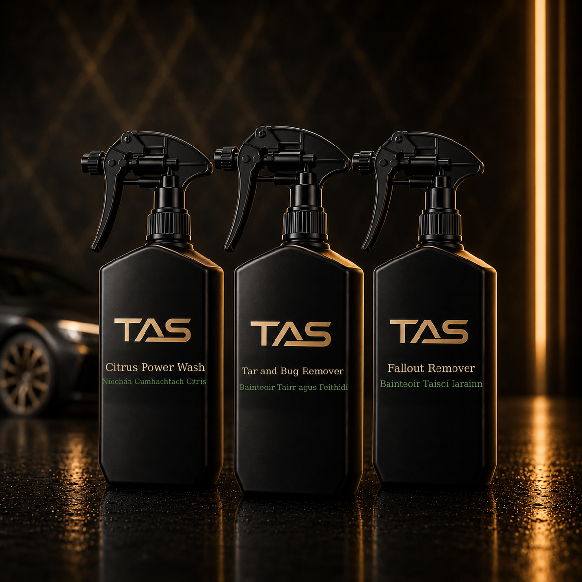 TAS Decontamination Kit with three 500 ml products